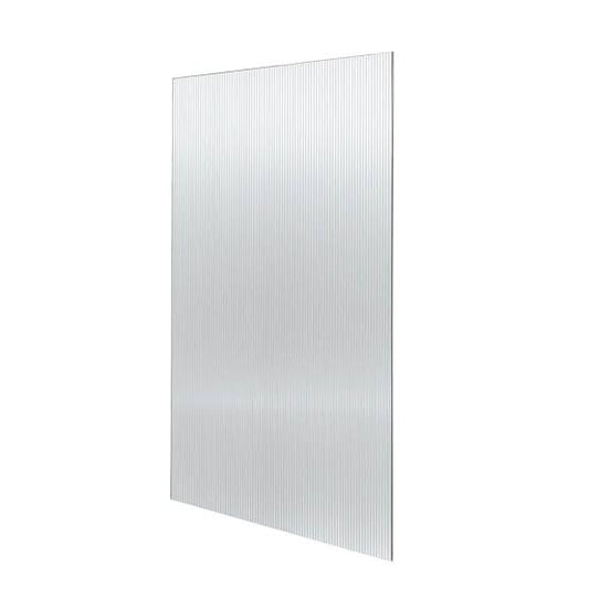 Fluted glass shower panel - square corners - 900mm wide